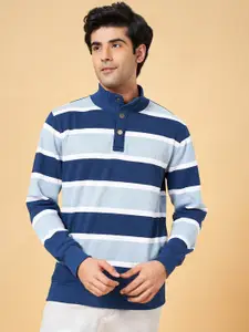 BYFORD by Pantaloons Striped Mock Collar Pullover