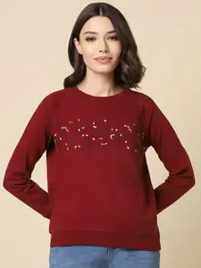 Allen Solly Woman Floral Printed Raglan Sleeves Pullover Sweatshirt