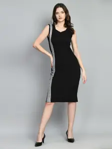 IUGA Embellished Sequined V-Neck Sheath Dress