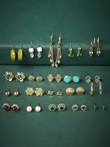 AMI Set Of 20 Gold Plated Contemporary Stud Earrings