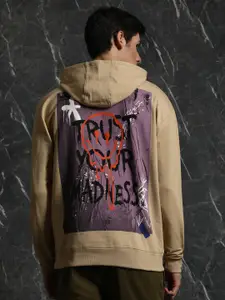 Breakbounce Trust Your Madness Printed Relaxed Fit Hooded Cotton Pullover