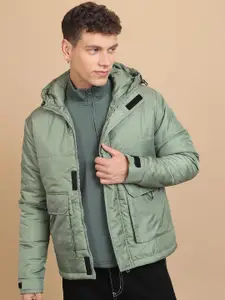 HIGHLANDER Olive Green Hooded Padded Jacket