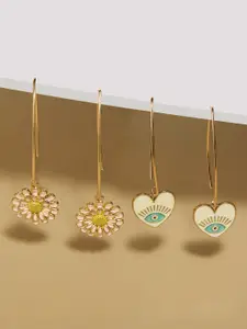 AMI Set Of 2 Gold-Plated Contemporary Drop Earrings