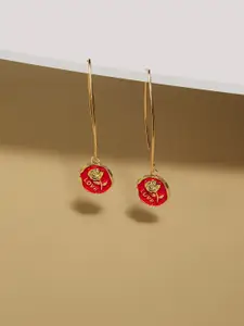 AMI Gold Plated Contemporary Drop Earrings