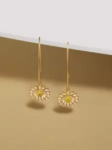 AMI Gold Plated Contemporary Drop Earrings
