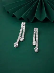 AMI Silver Plated Contemporary Drop Earrings