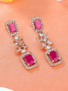 Estele Rose Gold-Plated Contemporary Drop Earrings