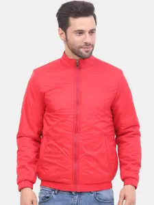 Mast & Harbour Red Stand Collar Puffer Jacket