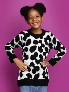 V-Mart Girls Self Design Acrylic Pullover