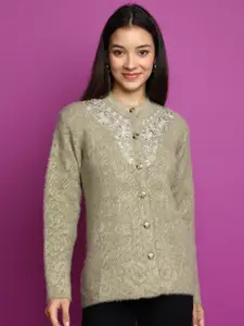 V-Mart Floral Embroidered Cardigan Sweater
