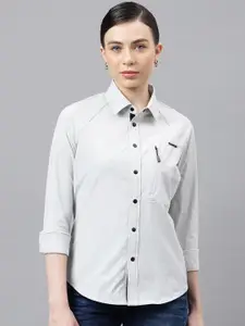 Woodland Raglan Sleeves Casual Shirt