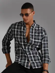 High Star Classic Tartan Checks Spread Collar Long Sleeves Cotton Casual Shirt