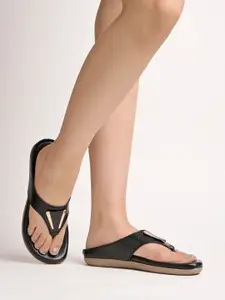 Shoetopia Textured Open Toe Flats With Laser Cuts