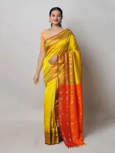 Unnati Silks Woven Design Zari Pure Silk Handloom Chettinad Saree