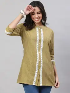 AKIMIA Striped Pure Cotton Straight Kurti