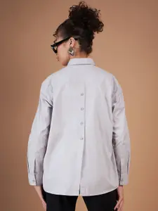SASSAFRAS Grey Pure Cotton Casual Shirt