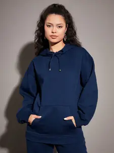 SASSAFRAS Navy Blue Hooded Oversized Pullover