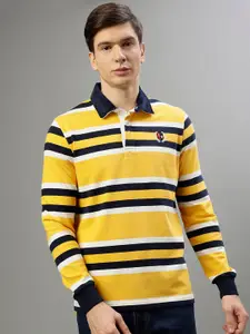 Iconic Striped Polo Collar Pure Cotton T-shirt