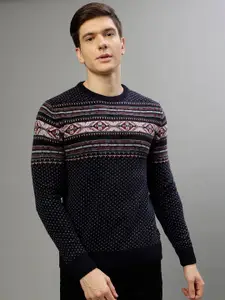 LINDBERGH Fair Isle Printed Round Neck Pullover Sweater