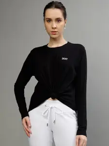 DKNY Long Sleeves Pure Cotton Casual T-shirt