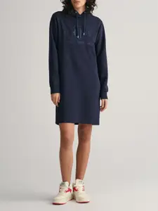 GANT Typography Embroidered Hooded T-shirt Dress