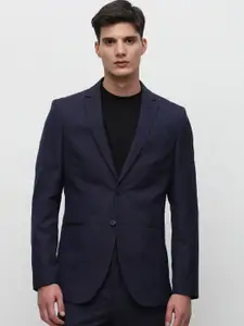 SELECTED Checked Single-Breasted Slim-Fit Formal Blazer