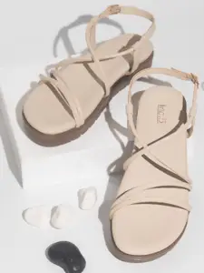 Inc 5 Open Toe Flats with Backstrap