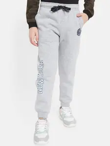 Octave Boys Typography Printed Fleece Joggers