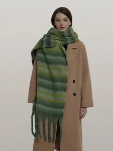 JC Collection Striped Tasselled Scarf