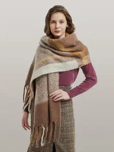JC Collection Self Design Tasselled Border Scarf