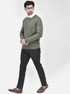 Crimsoune Club Striped Round Neck Pure Cotton Pullover