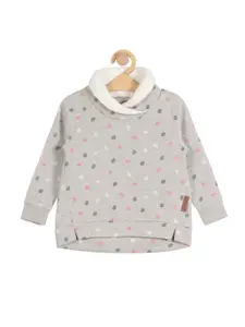 Lil Lollipop Girls Polka Dot Printed Printed Fleece Pullover Sweatshirt