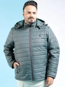 Hardsoda by The Indian Garage Co Plus Size Hooded Lightweight Puffer Jacket