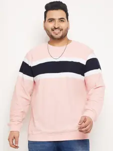 Club York Plus Size Striped Cotton Sweatshirt