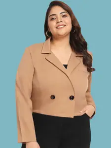 wild U Plus Size Tailored Fit Double Breasted Crop Formal Blazer