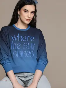 Roadster Typography Printed Terry Longline Sweatshirt