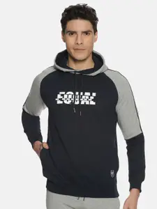 Force NXT Typography Printed Hooded Cotton Sweatshirt