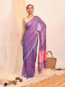 Indethnic Pure Cotton Jamdani Saree