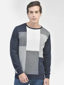 Crimsoune Club Colourblocked Round Neck Long Sleeves Pullover Sweatshirt