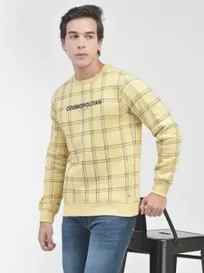 Crimsoune Club Round Neck Checked Pullover Sweatshirt