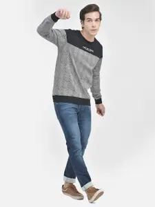 Crimsoune Club Checked Round Neck Sweatshirt