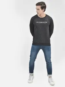 Crimsoune Club Round Neck Checked Pullover Sweatshirt