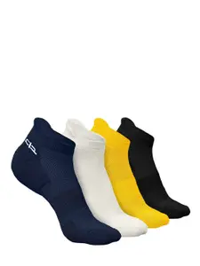 Heelium Men Pack Of 4 Patterned Anti-bacterial Ankle-Length Socks