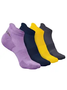 Heelium Men Pack Of 4 Patterned Anti bacterial Ankle-Length Socks