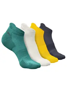 Heelium Men Pack Of 4 Self-Design Breathable Padded Base Ankle-Length Sports Socks