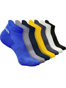 Heelium Men Pack Of 7 Anti Bacterial Ankle-Length Socks