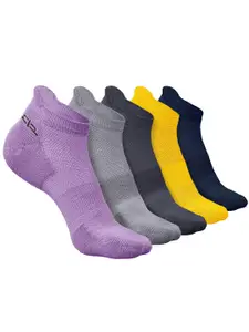 Heelium Pack Of 5 Ankle-Length Anti-Bacterial Breathable Odour-Free Socks