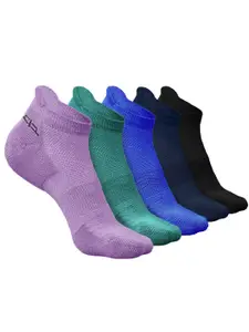 Heelium Men Pack Of 5 Self-Design Breathable Ankle-Length Socks
