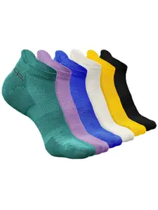 Heelium Men Pack Of 6 Breathable Anti-bacterial Ankle Length Socks