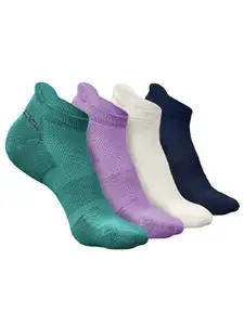 Heelium Men Pack Of 4 Self-Design Anti Bacterial Ankle-Length Socks